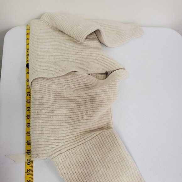 Everlane Womens Felted Merino Wool Double Breasted Cardigan Size M Ivory Ribbed - Picture 7 of 10